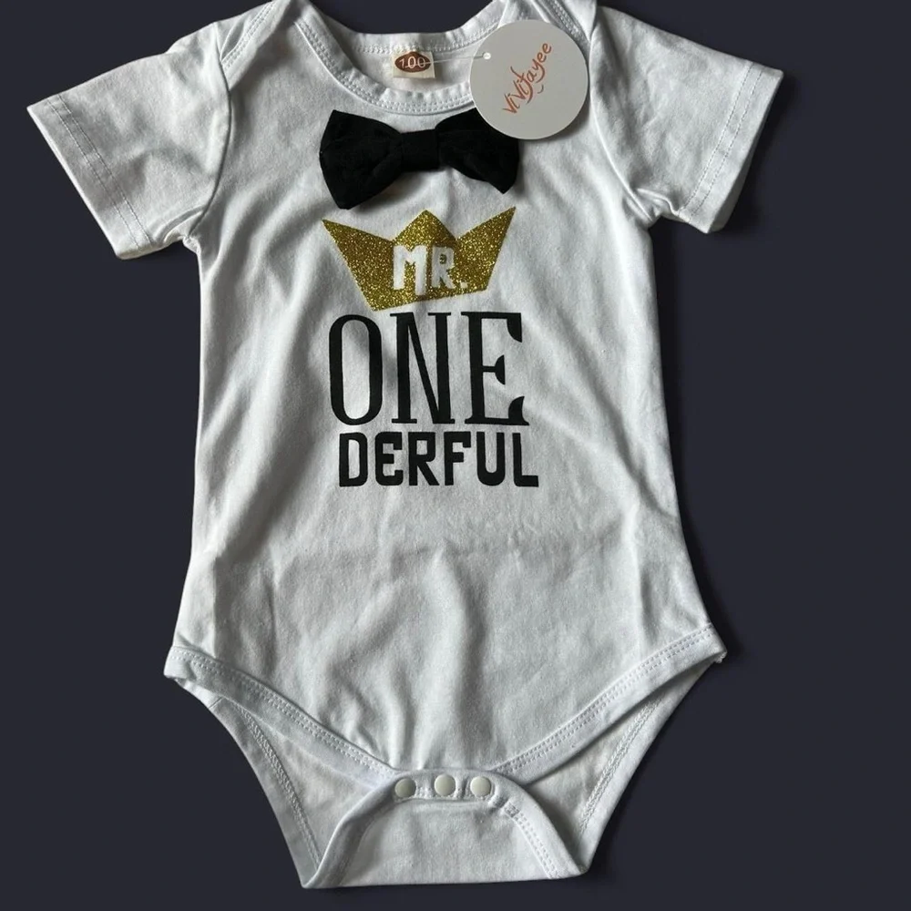 NWT- Boys Mr One-derful cake-smash or 1st birthday outfit